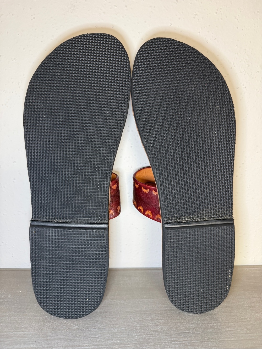 Handmade Leather Sandals Floral Toe Thong Caribbean Slip On Mexico Greek Strappy - Picture 8 of 8